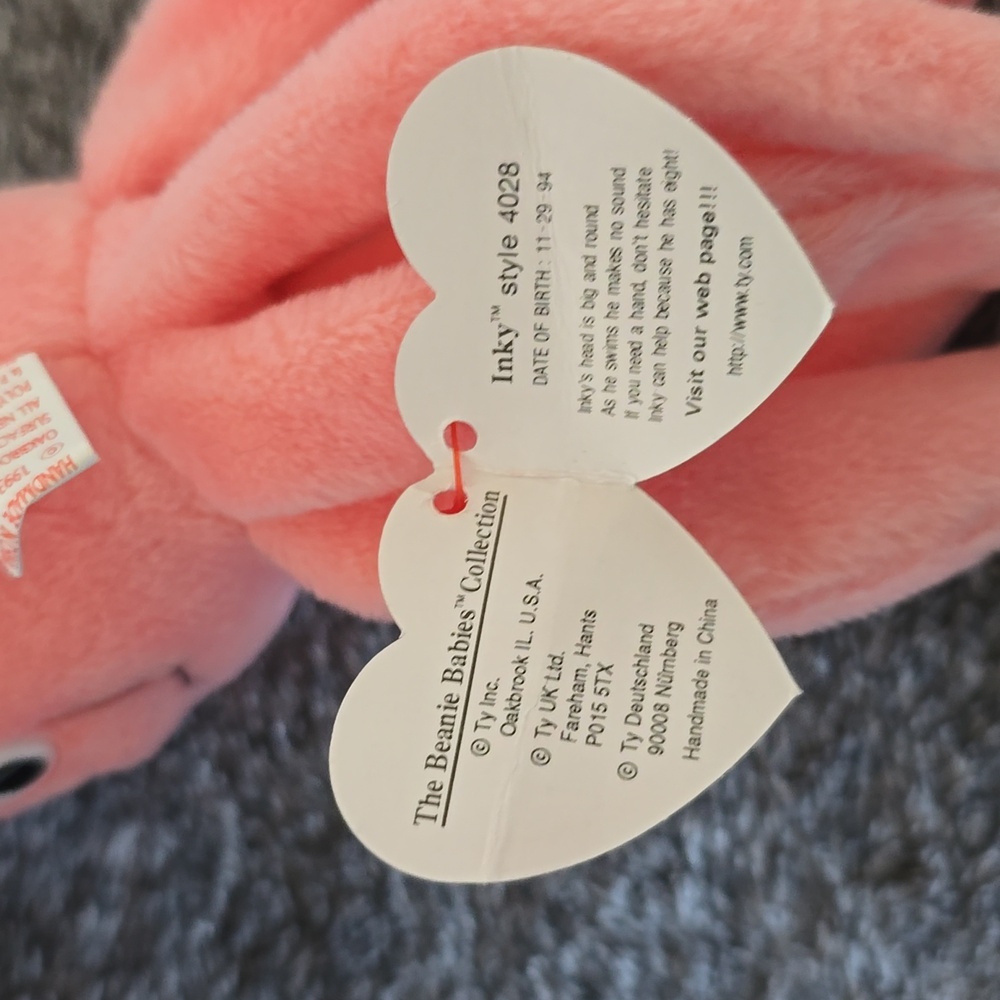 Inky 🐙4th/3rd Gen Ty Beanie Baby Octopus🐙 Toy Rare Collectible NWT PVC Pellets - Picture 5 of 12